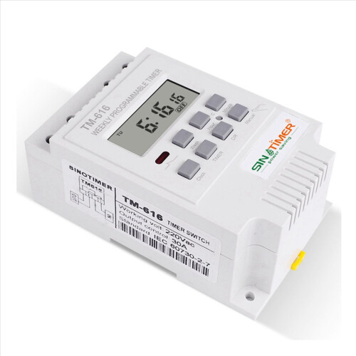 6X TM616W-2 30A 220V Electronic Weekly Programmable Digital Time Switch Relay Timer Control Timer Din Rail Moun 2