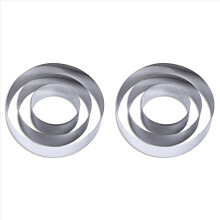 2X 4/6/8 Inch Round Cake Mold Stainless Steel Baking Tool Cake Ring Set Biscuit Cutter English Muffin Ring DIY Tart Ring