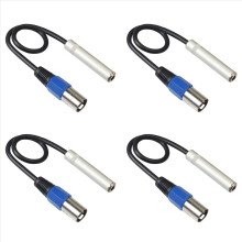 4x 6,35-mm-Klinke auf XLR-Kabel, symmetrischer Stereo-Audioadapter (6,35-mm-Klinke, Buchse auf XLR-Stecker), 6,35-mm-Klinke (TRS) auf XLR-Stecker