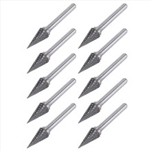 10x wolfraamcarbide frees puntige kegelvorm dubbele snede roterende frees vijl 70x12mm met 1/4 inch schachtdiameter