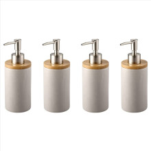 4x 400ml keramický dávkovač mydla, severský štýl, dávkovač mydla do kuchyne a kúpeľne - sivý