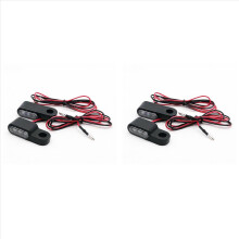 4 Stück 12V Motorrad-Blinker LED-Blinker, Lenkerblinker, gelb, Halterung, schwarz