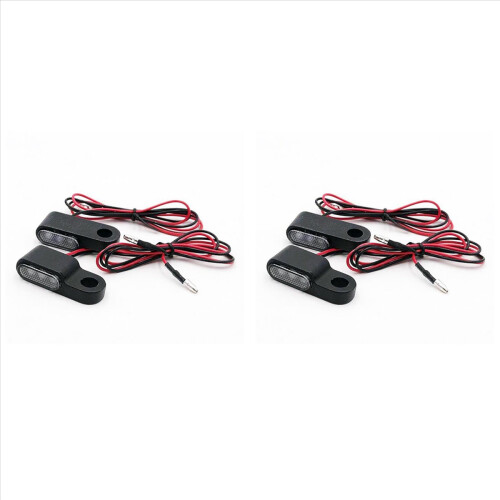 4 τεμάχια 12V φλας μοτοσικλέτας LED φλας στο τιμόνι, πορτοκαλί φλας, βάση, μαύρο