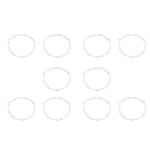 Conjunto de 40 cordas de nylon brancas para ukulele, compatíveis com instrumentos de 21, 23 e 26 polegadas.