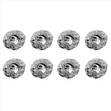 8er-Pack Duschhauben, wärmeisolierend, aus Aluminiumfolie, elastisch, für Damen, Friseursalon, Badezimmer – Silber