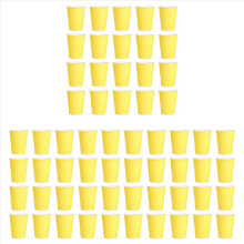 60 Pappbecher (9 oz) - Einfarbig, für Geburtstagscatering (Gelb)