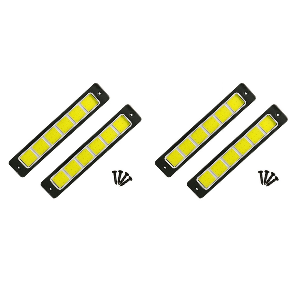 4Pcs Super Bright Led Daytime Running S Car Driving Fog Lamp Waterproof Flexible Drl Cob Led Strip 190X35mm 12V Light 4853316793434