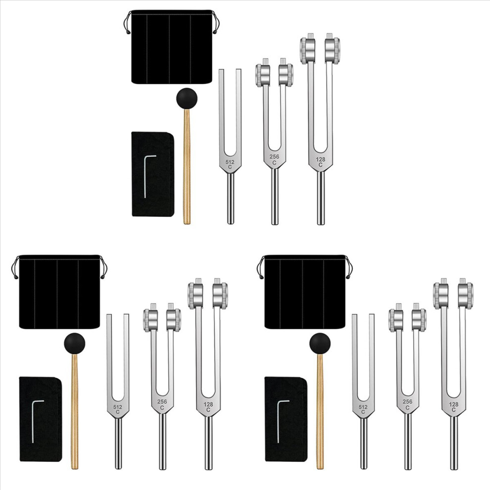 3X Tuning Forks Set-128 Hz, 256 Hz, 512 Hz,Tuning Forks Perfect For Healing,Chakra,Sound Therapy,Keep Body 4853316792284