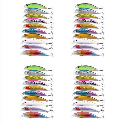 40 Stück Köder mit Innenfärbung, schwimmende Angelköder, Bass-Crankbaits, 6 cm