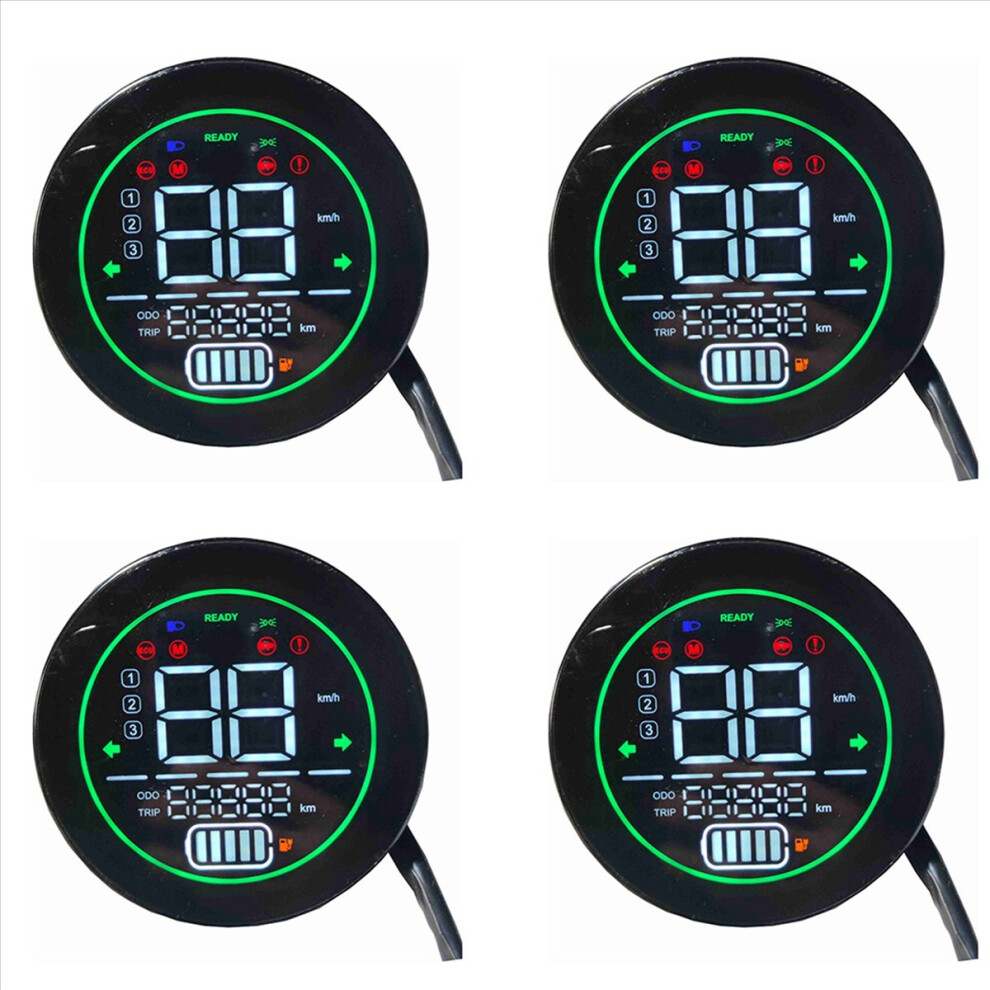 4X Electric Bike Speedometer Scooter Dashboard Indicator 48V 60V 72V Lead-Acid Battery Led Instrument Display 4853316794271