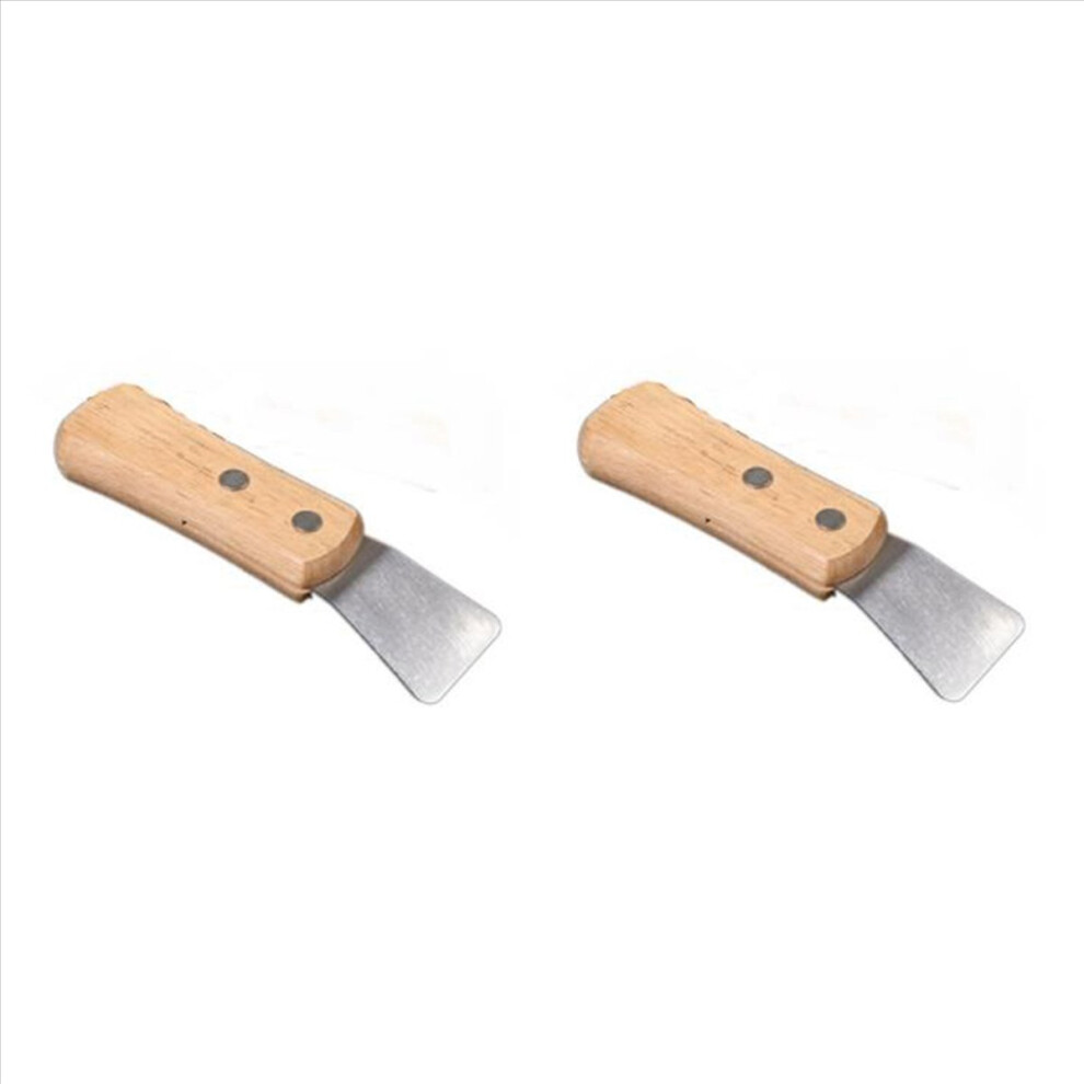 2Pcs Ceiling Install Spatula Scoop With Wooden Handle Stretch Ceiling Film Shovel Accessories For Welding Harpoon, Small 4853316798163
