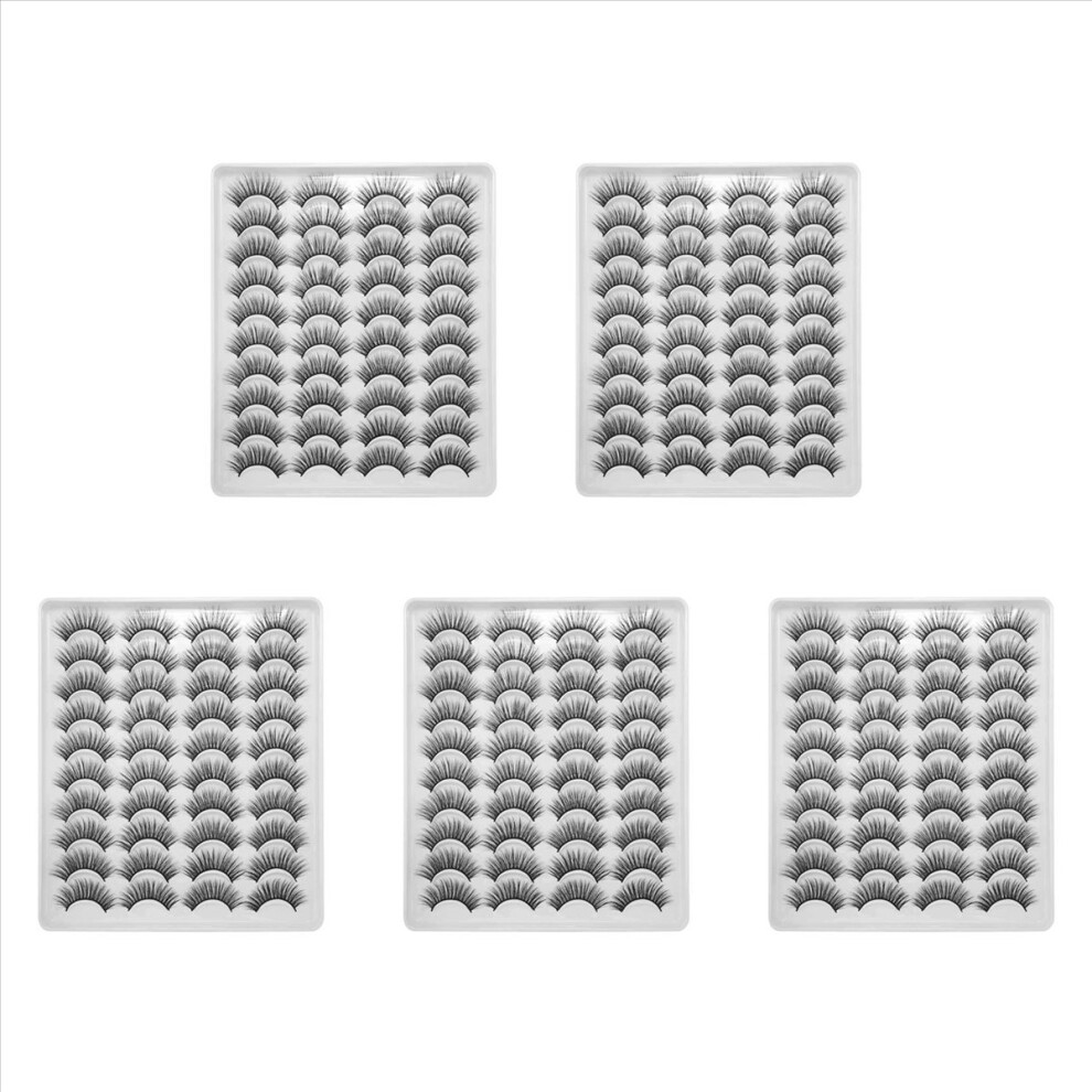 100 Pairs 3D Chemical Fiber Lashes Natural False Eyelashes Dramatic Volume Fake Lashes Makeup Extension Eyelashes