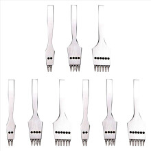 9 stuks 4 mm ronde leerpons, afneembare naadponsbeitel, set