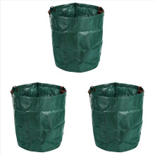 3x 270L tuinafvalzak, grote, sterke, waterdichte, zware, herbruikbare, opvouwbare afvalzak voor gras