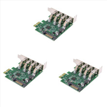 3x nízkoprofilový 4-portový PCI-E na USB 3.0 HUB, adaptér rozširujúcej karty PCI Express, 5 Gbps, operačné systémy USB 1.1/2.0/3.0