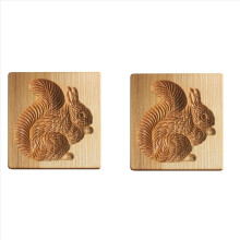 2X Cookie Mold Shortbread Mold Wooden Biscuit Cutter Cookie Mold Cutter Gingerbread Biscuit Shortbread Mold(Squirrel)