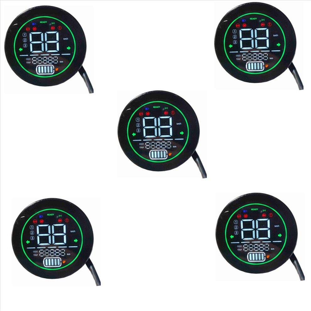 5X Electric Bike Speedometer Scooter Dashboard Indicator 48V 60V 72V Lead-Acid Battery Led Instrument Display 4853316700166