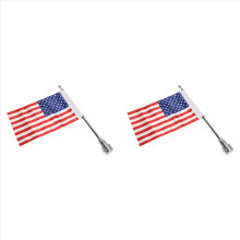 2X Universal Motorcycle Decoration Adjustable Pole Mount Flag for Dyna Street Glide Chrome