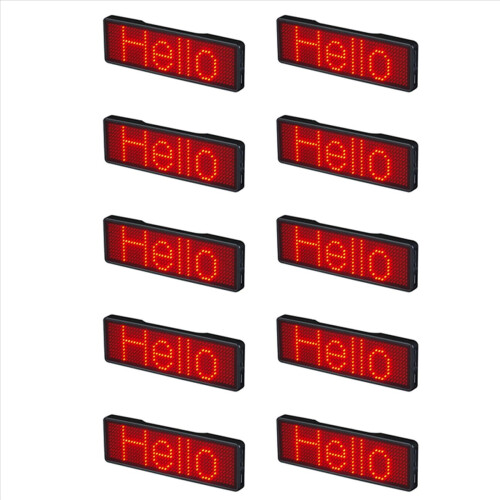 20X Bluetooth LED Name Badge Rechargeable Light Sign DIY Programmable Scrolling Message Board Display LED,Type 2
