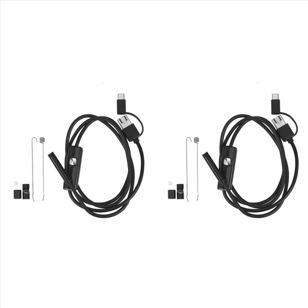 2X Borescope Inspection Camera Built-In 6 Leds Ip67 Waterproof Usb Type-C Endoscope 4853316790334