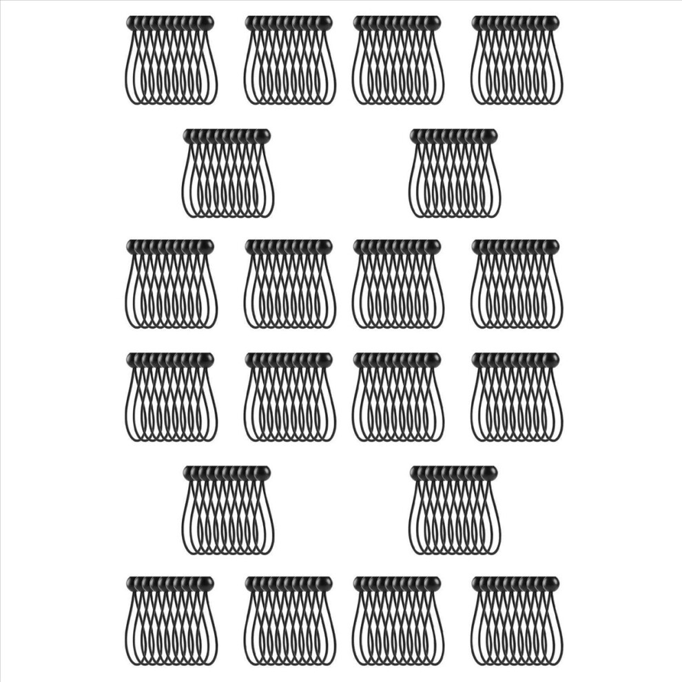 200 Pcs Bungee Cord With Balls Elastic Ties Bungee Toggles Ties For Marquees,Tents Banners,Flag Poles,Tarp (Black) 4853316792741