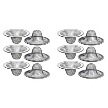 12 Pack - 2.125Inch Top / 1Inch Basket - Mesh Sink Drain Strainer Hair Catcher for Bathroom Sink, Utility, Slop, Laundry