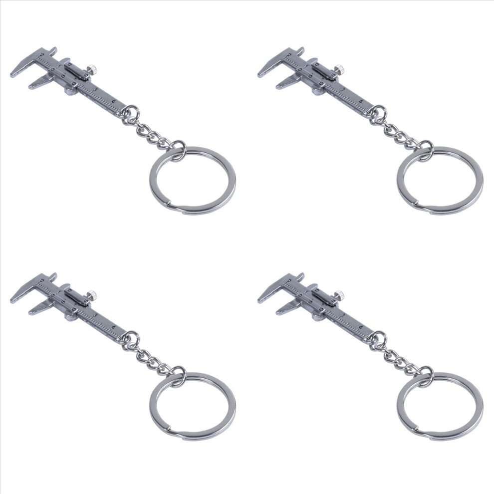 4X Silver Simulation Vernier Caliper Model Ruler Slide Keychain 4853316787938