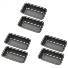6Pcs Bread Pans for Baking Nonstick Carbon Steel Loaf Pan Tray Toast Mold Cake Loaf Pastry Toast Box Baking Pan Bakeware
