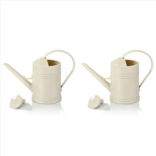 2 regaderas para plantas de interior y flores de exterior, con boquilla larga, color beige.