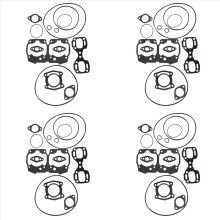 Kit com 4 juntas e anéis de vedação para a parte superior do motor, compatível com GSX GTX XP 787 800 (1996-1997).