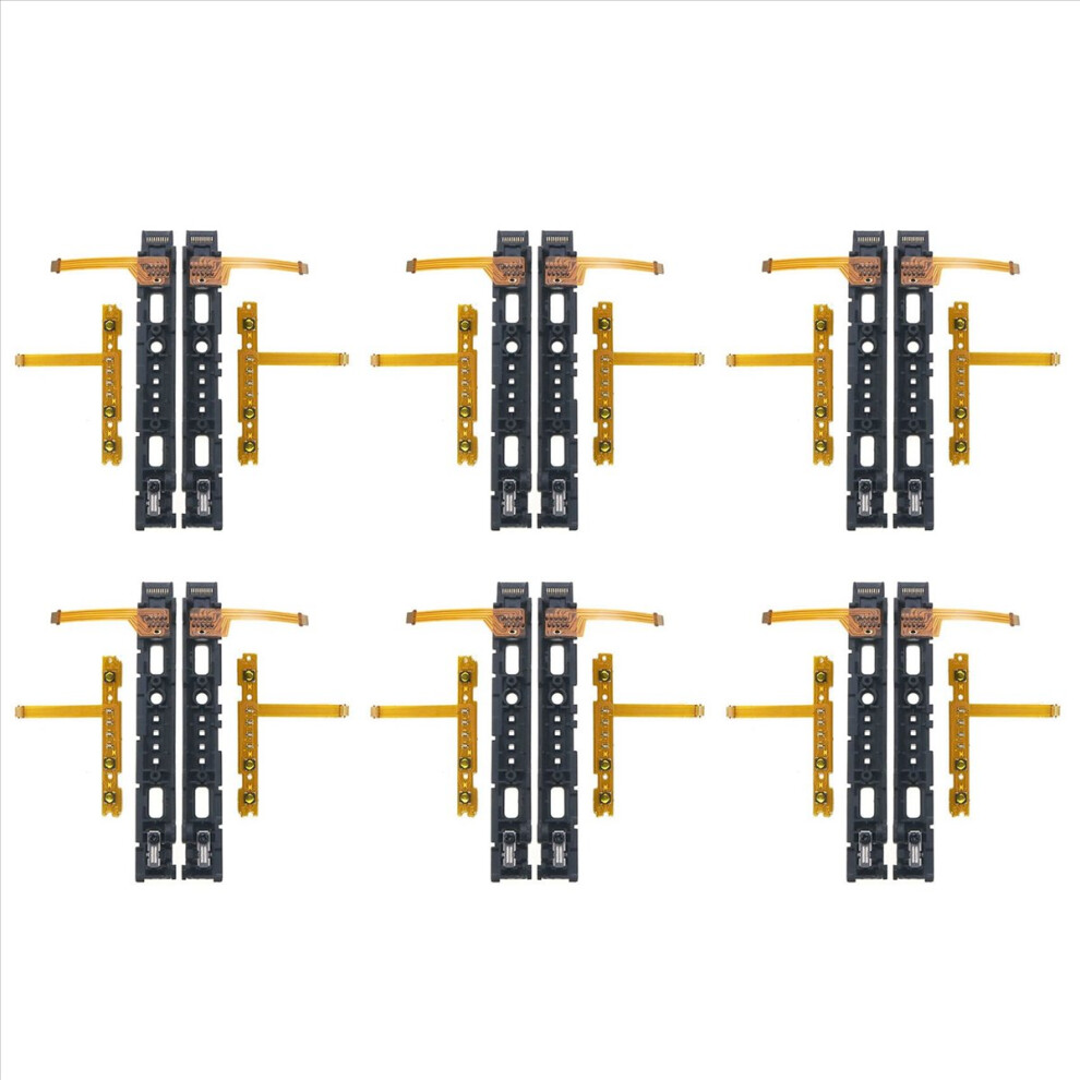 6X Replacement Lr Slide Left Right Slider Rail With Sl Flex Cable For Switch Ns Joycon Controller Black 4853316792437