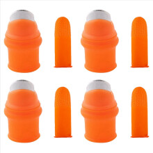 Conjunto de 4 Facas de Silicone para Jardinagem com Protetores de Dedo - Ideal para Colher Frutas e Vegetais - Tamanho Grande