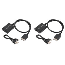 2X voor PS2 naar HD Audio Video Converter Adapter 1080P Ondersteuning voor PS1/2/3 Weergavemodi voor HDTV PC Full HD Kabel Adapter