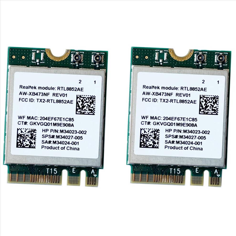 2X 2.4G 5G 802.11Ac/Ax Wireless Module Aw-Xb473nf Rtl8852ae Rtl8852 Wifi 6 -Mimo Network Card Bluetooth 5.2 For Win 10 4853316793564