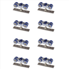 8x vouwdeurbeslag Houten schuifdeurpoelie Meubelbeslag Wiel Schuurdeurrol Wanddeur Vouwrol