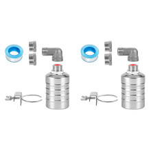 2er-Set Schwimmerventile (1/2 Zoll bis 3/4 Zoll), Edelstahl, vollautomatische Wasserstandsregelung