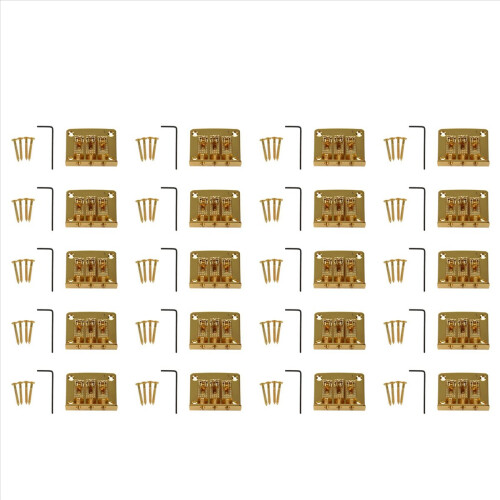 20X 3 String Guitar Ball String Bridge Bridge Pull String Hard Tail Guitar Bridge Tail 3 String Guitar Replacement Gold