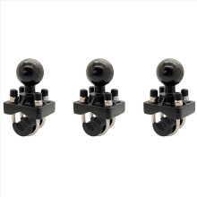 3x Dubbele U-bout Motorfiets Stuur Rail Montage Basis met 1.5 Inch Bal voor Camera voor voor