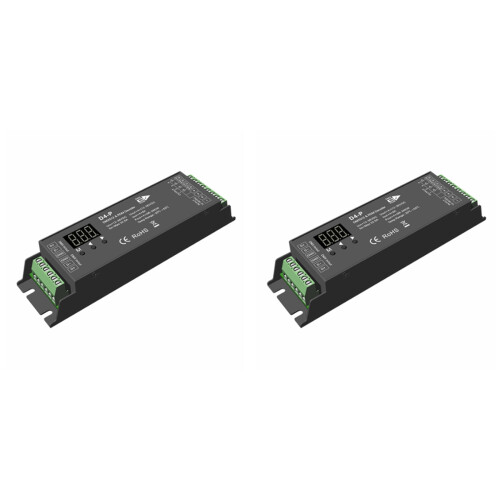 2X D4-P 4 Channel PWM Constant Voltage &RDM LED Decoder Controller Digital Display RJ45 Port DC12-36V Input 8Ax4CH