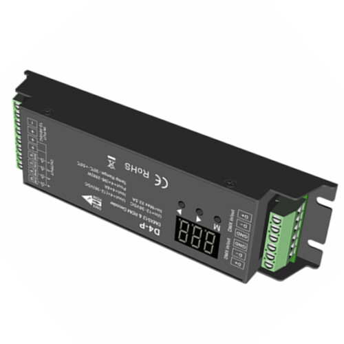 2X D4-P 4 Channel PWM Constant Voltage &RDM LED Decoder Controller Digital Display RJ45 Port DC12-36V Input 8Ax4CH 1