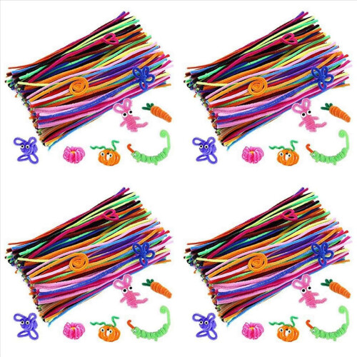800 unidades de limpadores de cachimbo de cores sortidas, haste de chenille, 6 mm x 12 polegadas, para artesanato e decoração DIY.