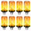 8X LED Flame Effect Light Bulb E27,Decorative Flickering Realistic Fire Lights Bulb,Festival Decoration Lamp,Black-B 1