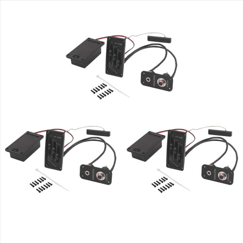3X Electric Violin Pickup Piezo Preamp Accessory with Active Tone System Brass