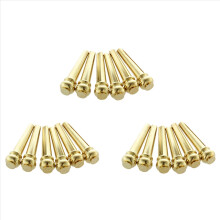 Pinos de metal para ponte de guitarra acústica, 18 peças, pinos de latão para fixação de cordas de guitarra, pinos cônicos para cordas.