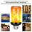 8X LED Flame Effect Light Bulb E27,Decorative Flickering Realistic Fire Lights Bulb,Festival Decoration Lamp,Black-B 3