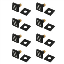 8X Shower Spa Brass Square Massage Body Body Shower Head, Brushed Nickel Matte Black