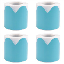 4 adesivi con bordo arrotolato smerlato blu - 50 piedi - Decora bacheche, pareti, scrivanie, porte, scuole