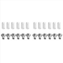 Conjunto de 12 mangas de cerâmica para tubos e 12 adaptadores de conexão com cabeça metálica para localizador visual de falhas por fibra óptica.