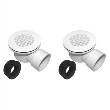 2X Low Profile Shower Base Drain with Perforated Strainer Side Outlet Shower Drain Side Outlet Drain Assembly