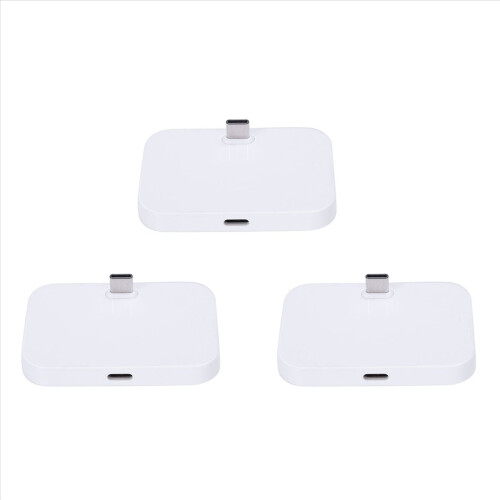 3x Handy-Tischladegerät mit USB-C-Anschluss, silberfarben